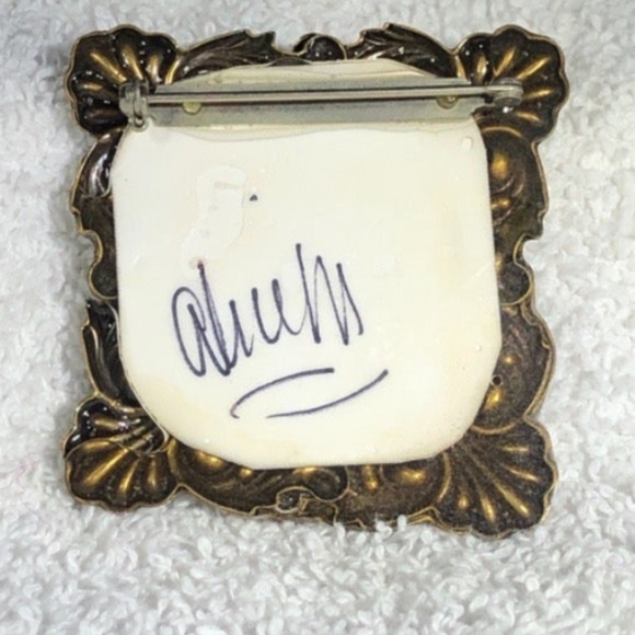 ALICE M SIGNED MIXED MEDIA MULTICOLOR FLOWER BROOCH - Picture 11 of 14